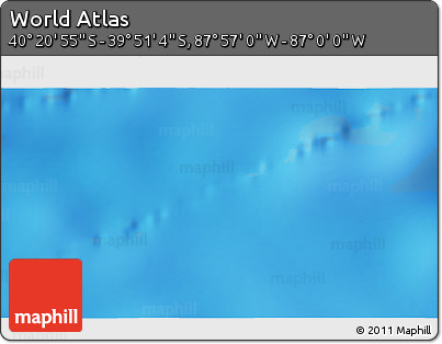 Physical 3D Map of the Area around 40° 6' 0" S, 87° 28' 29" W