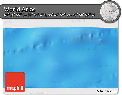 Shaded Relief 3D Map of the Area around 40° 6' 0" S, 88° 19' 29" W