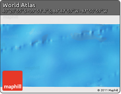 Shaded Relief 3D Map of the Area around 40° 6' 0" S, 88° 19' 29" W