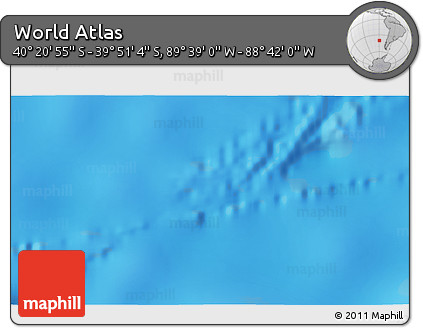 Physical 3D Map of the Area around 40° 6' 0" S, 89° 10' 30" W