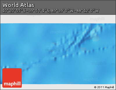 Physical 3D Map of the Area around 40° 6' 0" S, 89° 10' 30" W