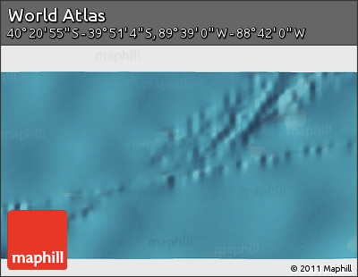 Satellite 3D Map of the Area around 40° 6' 0" S, 89° 10' 30" W