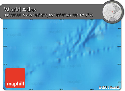 Physical Map of the Area around 40° 6' 0" S, 89° 10' 30" W