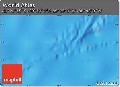 Physical Map of the Area around 40° 6' 0" S, 89° 10' 30" W