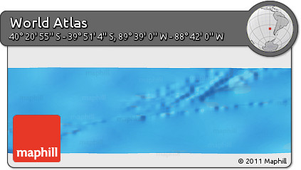 Shaded Relief Panoramic Map of the Area around 40° 6' 0" S, 89° 10' 30" W
