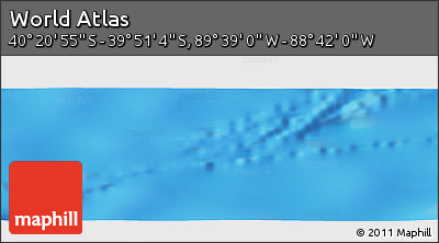 Shaded Relief Panoramic Map of the Area around 40° 6' 0" S, 89° 10' 30" W