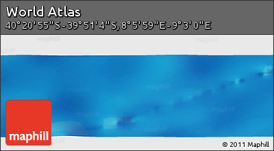 Physical Panoramic Map of the Area around 40° 6' 0" S, 8° 34' 29" E