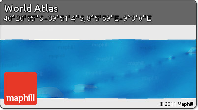 Physical Panoramic Map of the Area around 40° 6' 0" S, 8° 34' 29" E