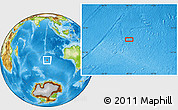 Physical Location Map of the area around 40° 6' 0" S, 90° 10' 30" E