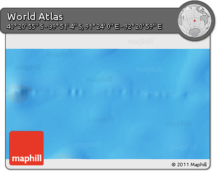 Shaded Relief 3D Map of the Area around 40° 6' 0" S, 91° 52' 30" E