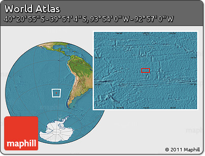 Satellite Location Map of the Area around 40° 6' 0" S, 93° 25' 30" W