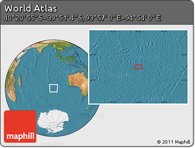 Satellite Location Map of the Area around 40° 6' 0" S, 94° 25' 30" E