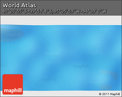 Physical 3D Map of the Area around 40° 6' 0" S, 95° 7' 30" W