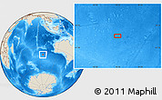 Shaded Relief Location Map of the area around 40° 6' 0" S, 96° 7' 30" E
