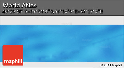 Physical Panoramic Map of the Area around 40° 6' 0" S, 96° 58' 29" E