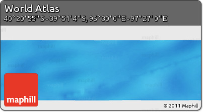 Physical Panoramic Map of the Area around 40° 6' 0" S, 96° 58' 29" E