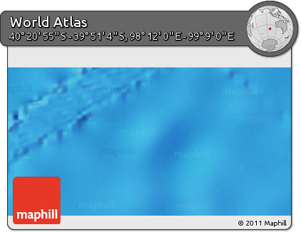 Physical 3D Map of the Area around 40° 6' 0" S, 98° 40' 30" E