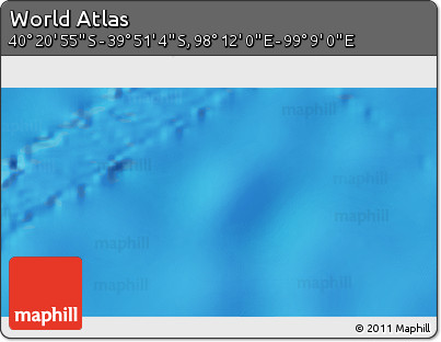 Physical 3D Map of the Area around 40° 6' 0" S, 98° 40' 30" E