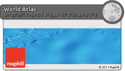 Physical Panoramic Map of the Area around 40° 6' 0" S, 98° 40' 30" E