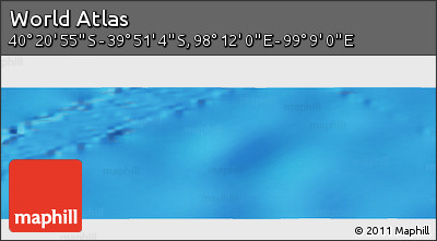 Physical Panoramic Map of the Area around 40° 6' 0" S, 98° 40' 30" E
