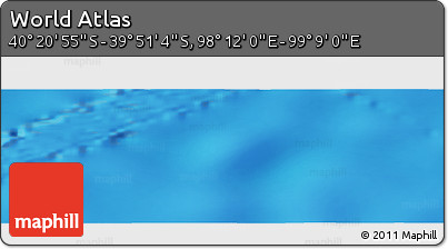 Physical Panoramic Map of the Area around 40° 6' 0" S, 98° 40' 30" E