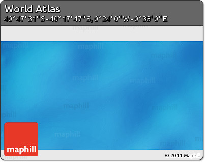 Physical 3D Map of the Area around 40° 32' 39" S, 0° 4' 30" E