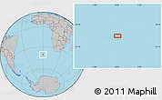 Gray Location Map of the area around 40° 32' 39" S, 0° 4' 30" E