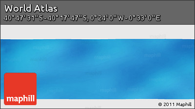 Physical Panoramic Map of the Area around 40° 32' 39" S, 0° 4' 30" E