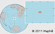 Gray Location Map of the area around 40° 32' 39" S, 0° 55' 29" E