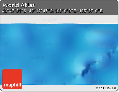 Physical 3D Map of the Area around 40° 32' 39" S, 105° 28' 29" E