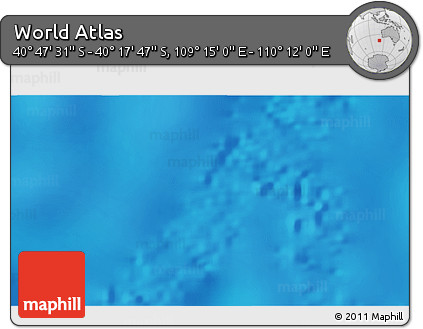 Physical 3D Map of the Area around 40° 32' 39" S, 109° 43' 29" E