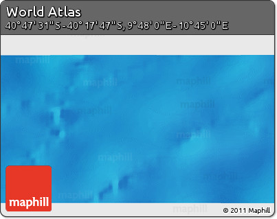 Physical 3D Map of the Area around 40° 32' 39" S, 10° 16' 30" E