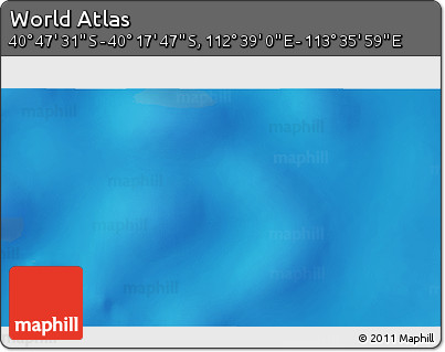 Physical 3D Map of the Area around 40° 32' 39" S, 113° 7' 30" E