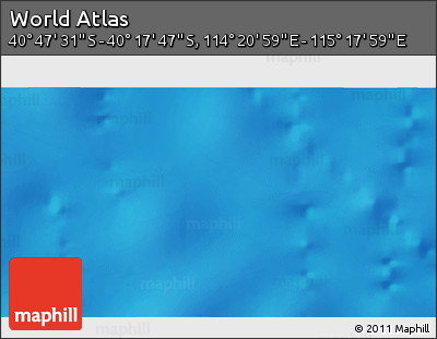 Physical 3D Map of the Area around 40° 32' 39" S, 114° 49' 29" E