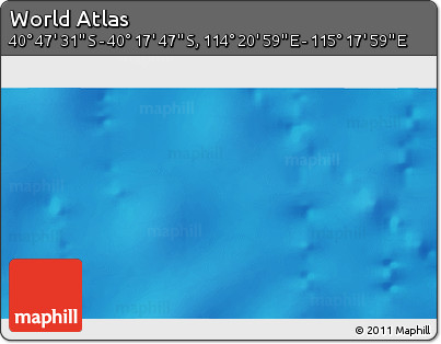 Physical 3D Map of the Area around 40° 32' 39" S, 114° 49' 29" E