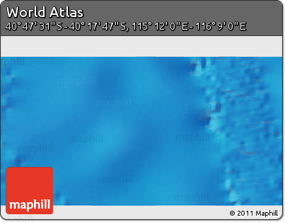 Physical 3D Map of the Area around 40° 32' 39" S, 115° 40' 30" E