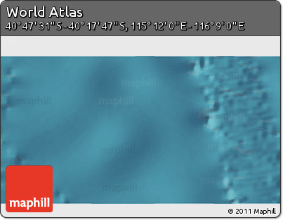 Satellite 3D Map of the Area around 40° 32' 39" S, 115° 40' 30" E