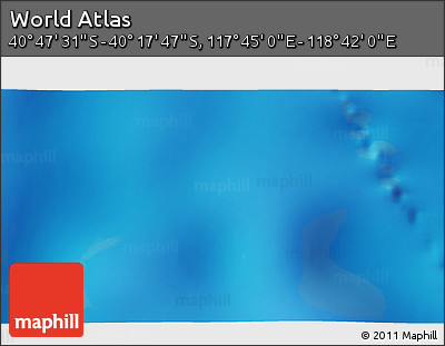 Physical 3D Map of the Area around 40° 32' 39" S, 118° 13' 29" E