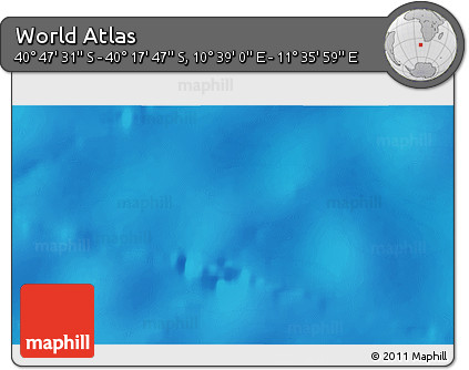Physical 3D Map of the Area around 40° 32' 39" S, 11° 7' 30" E