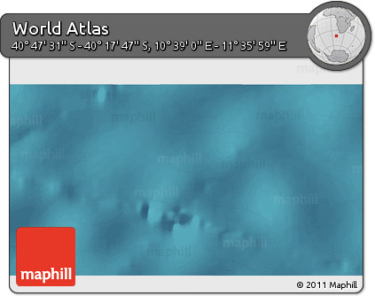 Satellite 3D Map of the Area around 40° 32' 39" S, 11° 7' 30" E