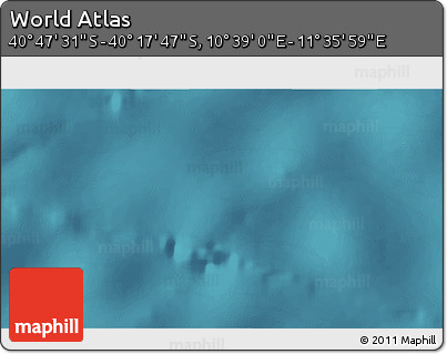Satellite 3D Map of the Area around 40° 32' 39" S, 11° 7' 30" E