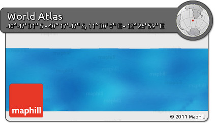 Physical Panoramic Map of the Area around 40° 32' 39" S, 11° 58' 29" E