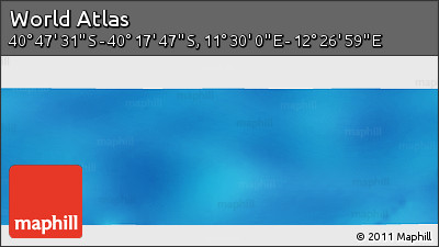 Physical Panoramic Map of the Area around 40° 32' 39" S, 11° 58' 29" E