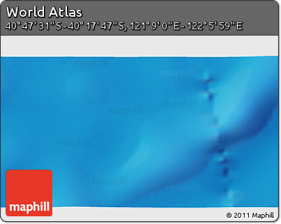 Physical 3D Map of the Area around 40° 32' 39" S, 121° 37' 30" E
