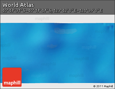 Physical 3D Map of the Area around 40° 32' 39" S, 124° 10' 30" E