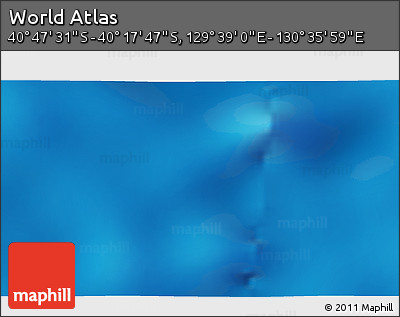Physical 3D Map of the Area around 40° 32' 39" S, 130° 7' 30" E