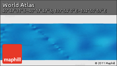 Physical Panoramic Map of the Area around 40° 32' 39" S, 134° 22' 30" E