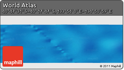 Physical Panoramic Map of the Area around 40° 32' 39" S, 134° 22' 30" E