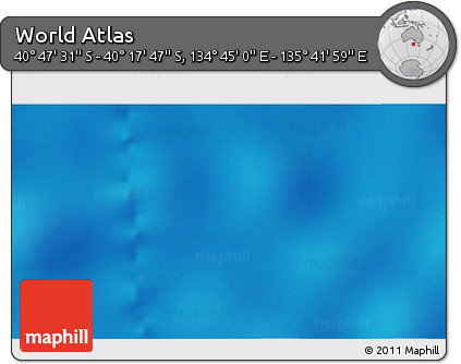 Physical 3D Map of the Area around 40° 32' 39" S, 135° 13' 29" E