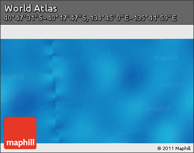 Physical 3D Map of the Area around 40° 32' 39" S, 135° 13' 29" E